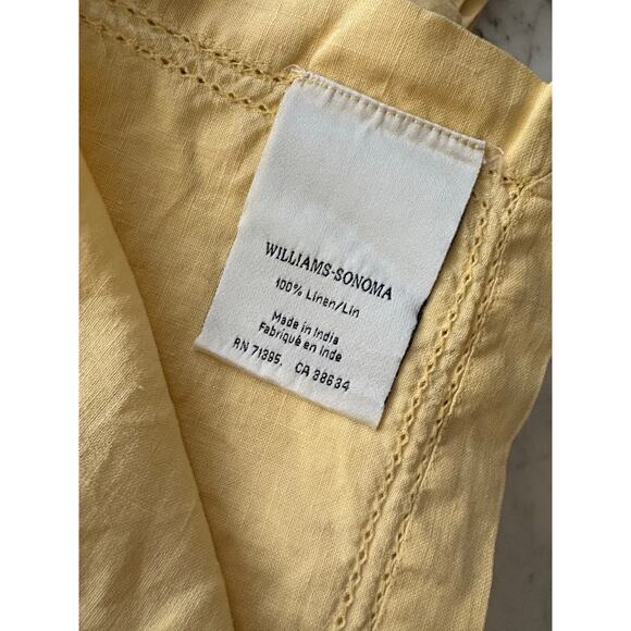 8 Williams Sonoma 100% Linen Napkins 20” Double Hem Stitched Pale Yellow used 1x - Picture 5 of 8